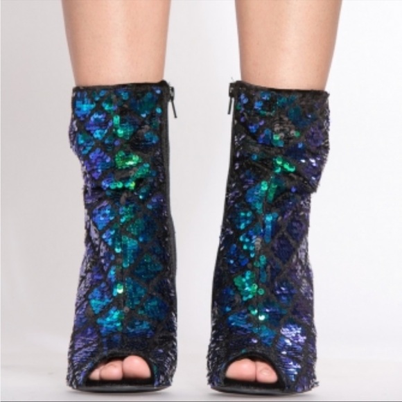 Charlotte Russe Heel Slouch Peep Toe Bootie (Can fit an 8) Dress Available - Picture 4 of 4